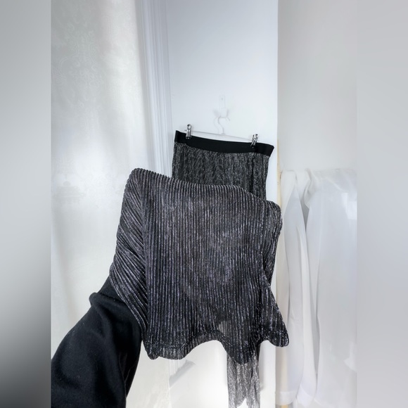 Mesh transparent wide pant • trousers [L-XL] shiny shimmering sheer - Picture 3 of 5